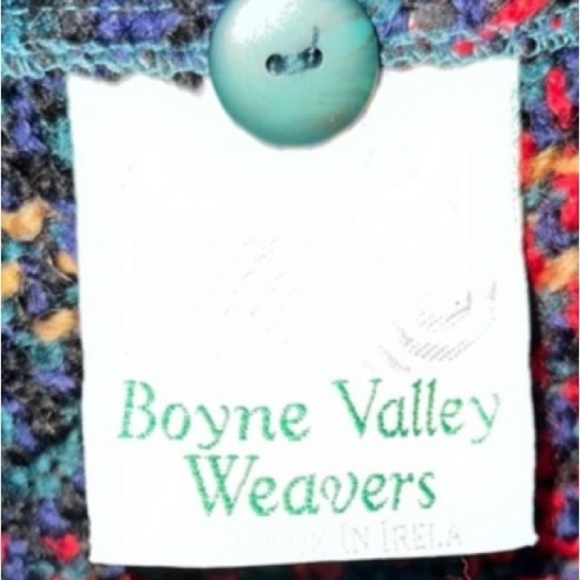 BOYNE VALLEY WEAVERS HANDMADE TARTAN PLAID WOOL FRINGED SHAWL CAPE Ireland Irish - Picture 13 of 16